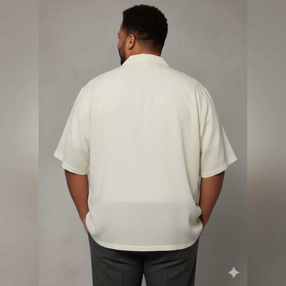 L.A.Beat Men's Light Yellow NWT Short Sleeve Dress/Button Up Shirt Size 2XL - Picture 5 of 6